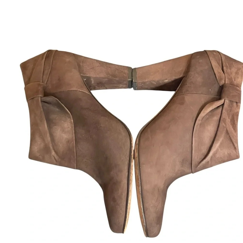 Kate Spade Chocolate Suede Heeled Booties size 9.5M